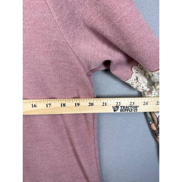 BiBi Top Floral Sleeve Lace Cuff Long Sleeve Blouse Casual Pullover Womens L EUC - Picture 5 of 9